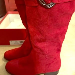 Impo Suede Scarlet Red Tall Boots
